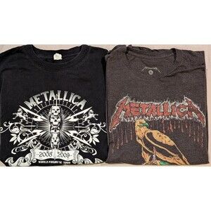 Two Metallica XL T-Shirts World Magnetic Tour 2008-2009 T-Shirt Summer Tour 1994